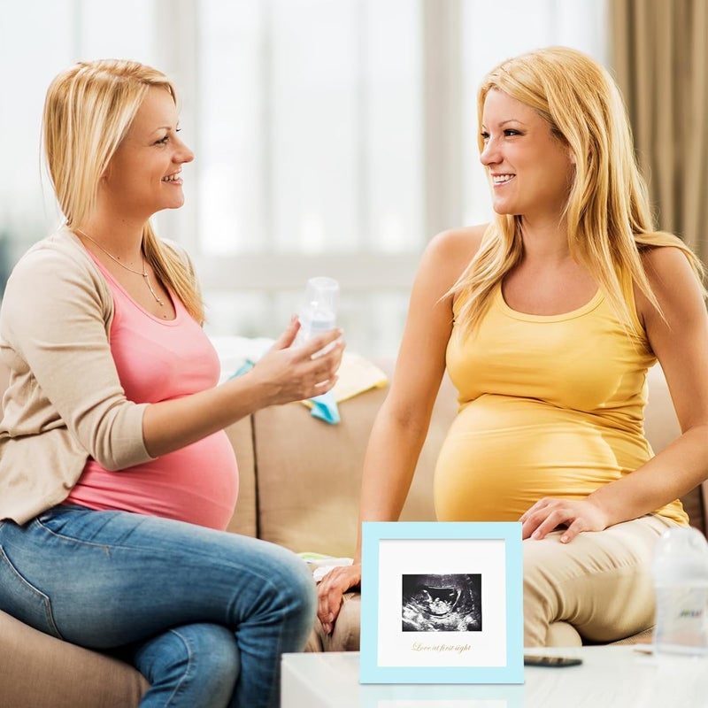 KINLINK Baby Sonogram Picture Frame, Love at First Sight Ultrasound Picture Frame, Pregnancy Gifts for Expecting Mom&Dad, Gender Reveal Party, Baby Keepsake Announcement Light Blue - Image 2